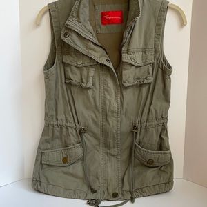 Fashionomics military style multi pocket drawstring waist vest size Small